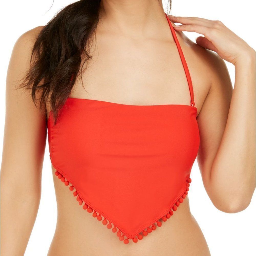 Hula Honey Pom Pom Bandeau Bikini Top - NEW